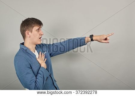 Hand Pointer With Forefinger Pointing Forward. Index Finger To Show Direction. Means Choosing, Intro