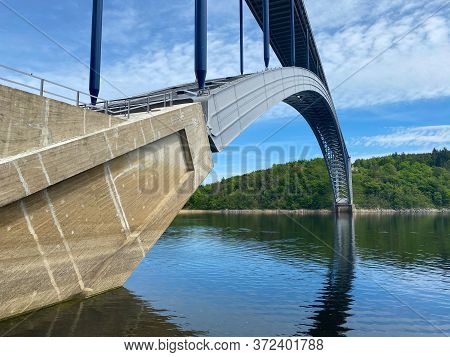 The Zdakov Bridge Is A Steel Arch Bridge That Spans The Vltava River,czech Republic. At The Time Of 