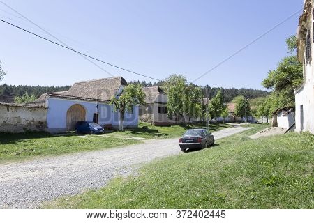Viscri, Romania - April 29, 2018: Viscri, Fortified Town In A Sunny Day