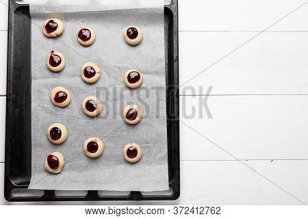 Qurabiya Cookie Before Oven On White Background
