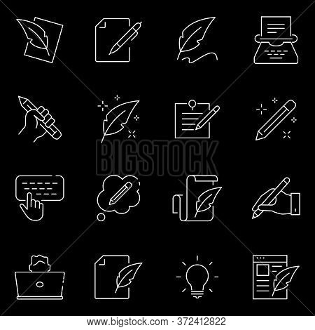 Simple Set Of Copywriting Related Vector Line Icons.