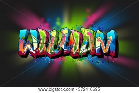 William Graffiti Word Name Design. My Name In Graffiti.