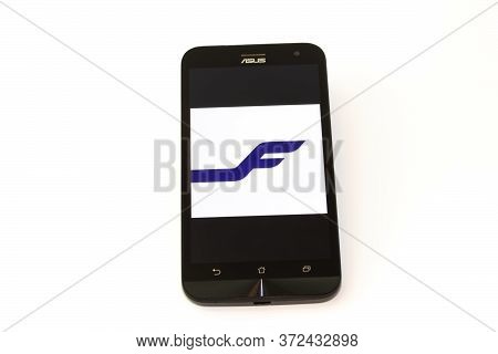 Kouvola, Finland - 23 January 2020: Finnair App Logo On The Screen Of Smartphone Asus