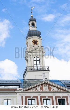 Riga, Latvia - September, 2019: Riga City Council (rigas Dome) Building Of The Government Of The Cit