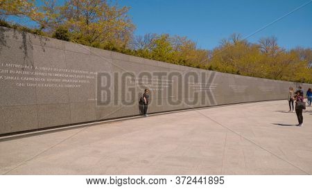 Martin Luther King Memorial In Washington Dc - Washington, United States - April 8, 2017