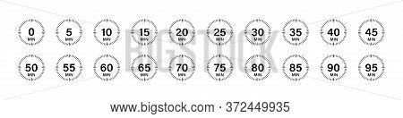 Timer Chronometer Countdown Set. Vector Isolated Collection Digital Elements. Stopwatch Black Vector