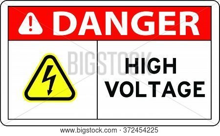 High Voltage Warning Sign Danger Vector Illustration