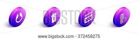 Set Isometric Dildo Vibrator, Vagina Masturbator, Sex Shop And Birth Control Pills And Condom Icon. 