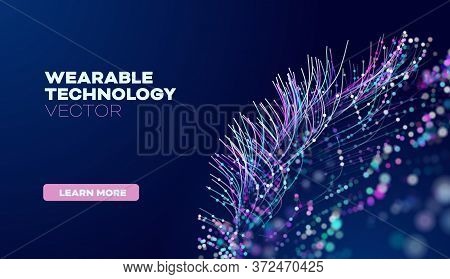Wearable Technology In Abstract Style. Abstract Vector Background. Future Science Vector Background.