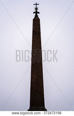 Obelisk Located In The Garden On The Heights Of Rome, Italy