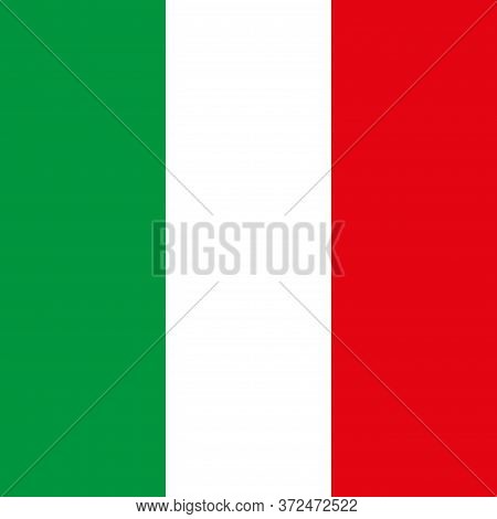 Italian Square Flag. Italy National Flag. Official State Symbol Of Country.