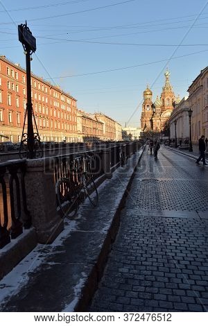 Russia, St. Petersburg, 29,12,2015 Griboedov Canal And The Savior On Blood