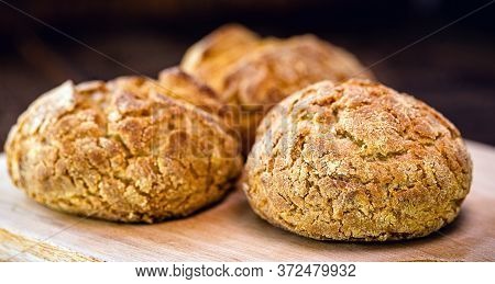 Broa Is A Type Of Corn And Wheat Bread Traditionally Made In Portugal, Galicia And Brazil. Flour Is