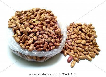 Red Kidney Beans Also Know As Azuki Beans Or Rajma Seeds Isolated On White Background