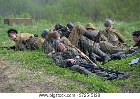 Russia, St. Petersburg, 13,05,2012 Reconstruction Of The Battles Of The Second World War
