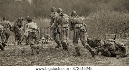 Russia, St. Petersburg, 13,05,2012 Reconstruction Of The Battles Of The Second World War