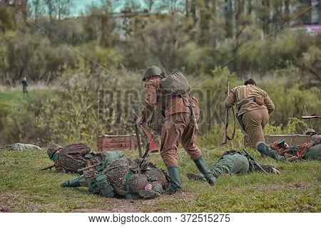 Russia, St. Petersburg, 13,05,2012 Reconstruction Of The Battles Of The Second World War