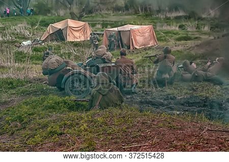 Russia, St. Petersburg, 13,05,2012 Reconstruction Of The Battles Of The Second World War