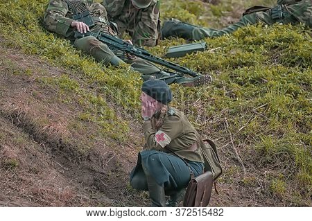 Russia, St. Petersburg, 13,05,2012 Reconstruction Of The Battles Of The Second World War