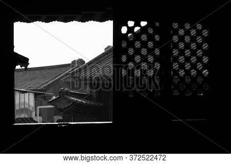 View Of Narrow Street In Rural Traditional Chinese Village. Typical Street Scene In Chinese Villages