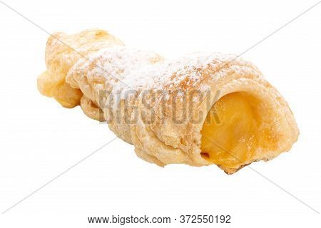Caramujo Typical Portuguese Pastry, Isolated On White Background.