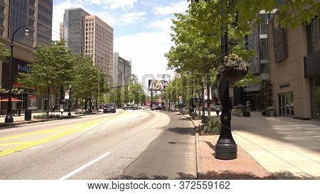 Atlanta Midtown Streetview On Peachtree Street - Atlanta, Georgia - April 20, 2016