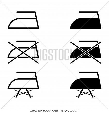 Iron Collection Flat Icon Isolated On White Background. Don Ts And Steam Symbol. Machine Vector Illu