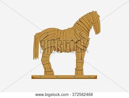 Trojan Horse Illustration. Mythicaln Statue Horse Military