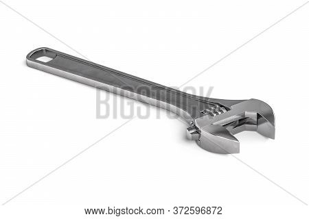 Monkey Wrench Isolated On White Background - 3d Render