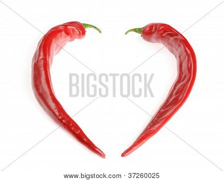 Due Chili Peppers, formando una forma di cuore