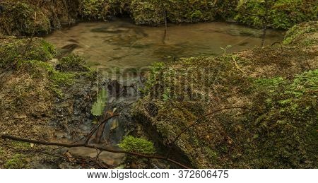 Cisarska Gorge With Clean Creek And Waterfall Near Berounka River