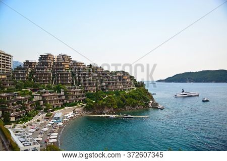 Budva, Montenegro - September 21, 2017: Elite Residential Complex Dukley Gardens, Budva, Montenegro.