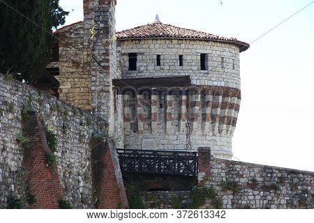 Ancient Castle In Brescia, A City In Northern Italy