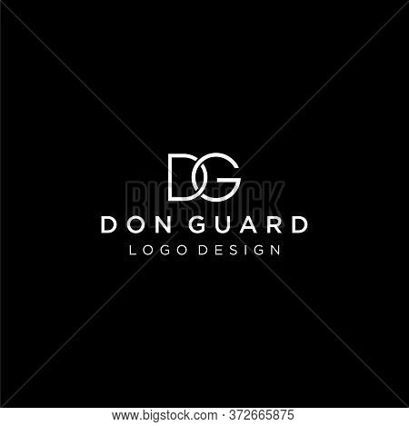Modern And Unique Logo Design Of Letter Dg On Black Background Colours - Eps10 - Vector.