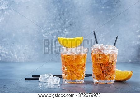Two Glasses Of A Traitional Italian Cocktail