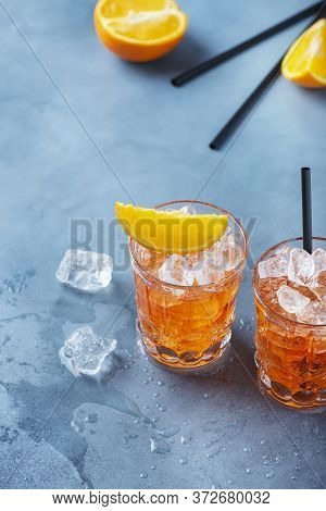 Two Glasses Of A Traitional Italian Cocktail