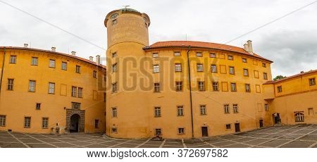 View Of Podebrady Castle From The Courtyard Side In Czech Republic