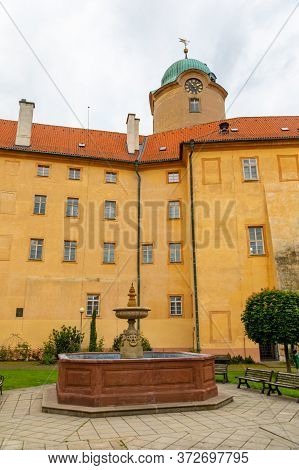 View Of Podebrady Castle From The Courtyard Side In Czech Republic