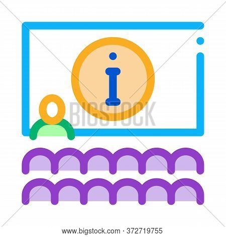 Lector Information Blackboard Icon Vector. Lector Information Blackboard Sign. Color Symbol Illustra