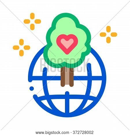 Wordwide Forestry Safe Icon Vector. Wordwide Forestry Safe Sign. Color Symbol Illustration