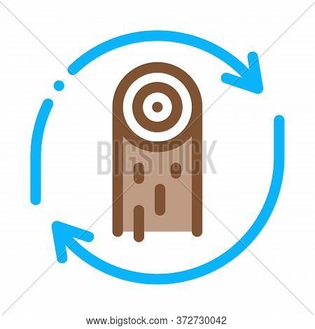 Wood Material Cicle Icon Vector. Wood Material Cicle Sign. Color Symbol Illustration