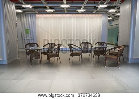 SHENZHEN, CHINA - CIRCA APRIL, 2019: interior shot of China International Consumer Electronics Exchange/Exhibition Center (CEEC) at UpperHill in Shenzhen.