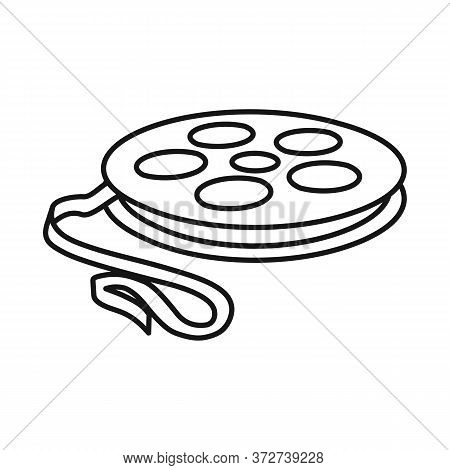 Vector Design Of Reel And Movie Symbol. Graphic Of Reel And Clapper Vector Icon For Stock.