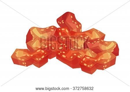 Caramelized Brown Sugar As Sweetener For Tea And Coffee Vector Illustration