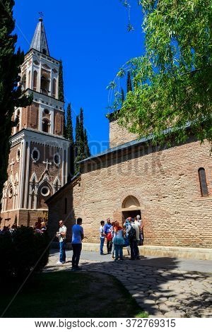 Sighnaghi, Kakheti, Georgia - May 2, 2018: Monastery Of St. Nino At Bodbe Is A Georgian Orthodox Mon