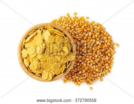 Yellow Corn Cereal, Crispy Corn Flakes, Cornflakes Or Cereals
