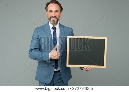 Sales Promoting. Happy Promoter Give Thumbs Up. Promoting Product Or Service. Promoting And Approvin