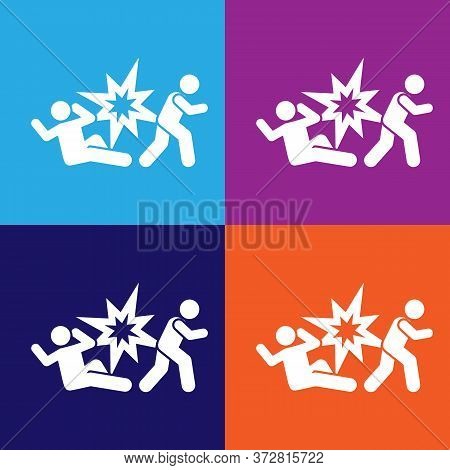 Soldiers, Injured, Wounded, Blood Bomb Pictogram Icon. Signs And Symbols Can Be Used For Web, Logo, 
