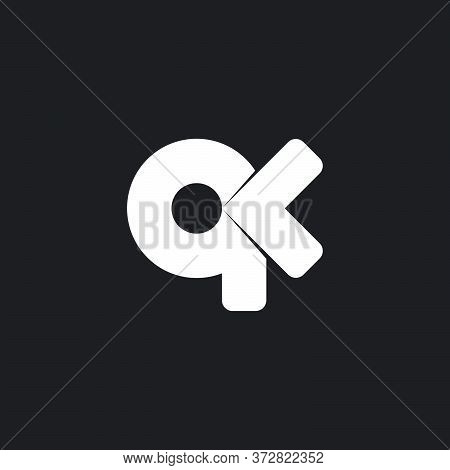 Abstract Letter Qk Simple Geometric Design Symbol Vector