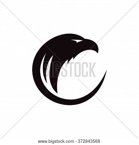 Silhouette  Unique Eagle Black On A White Background